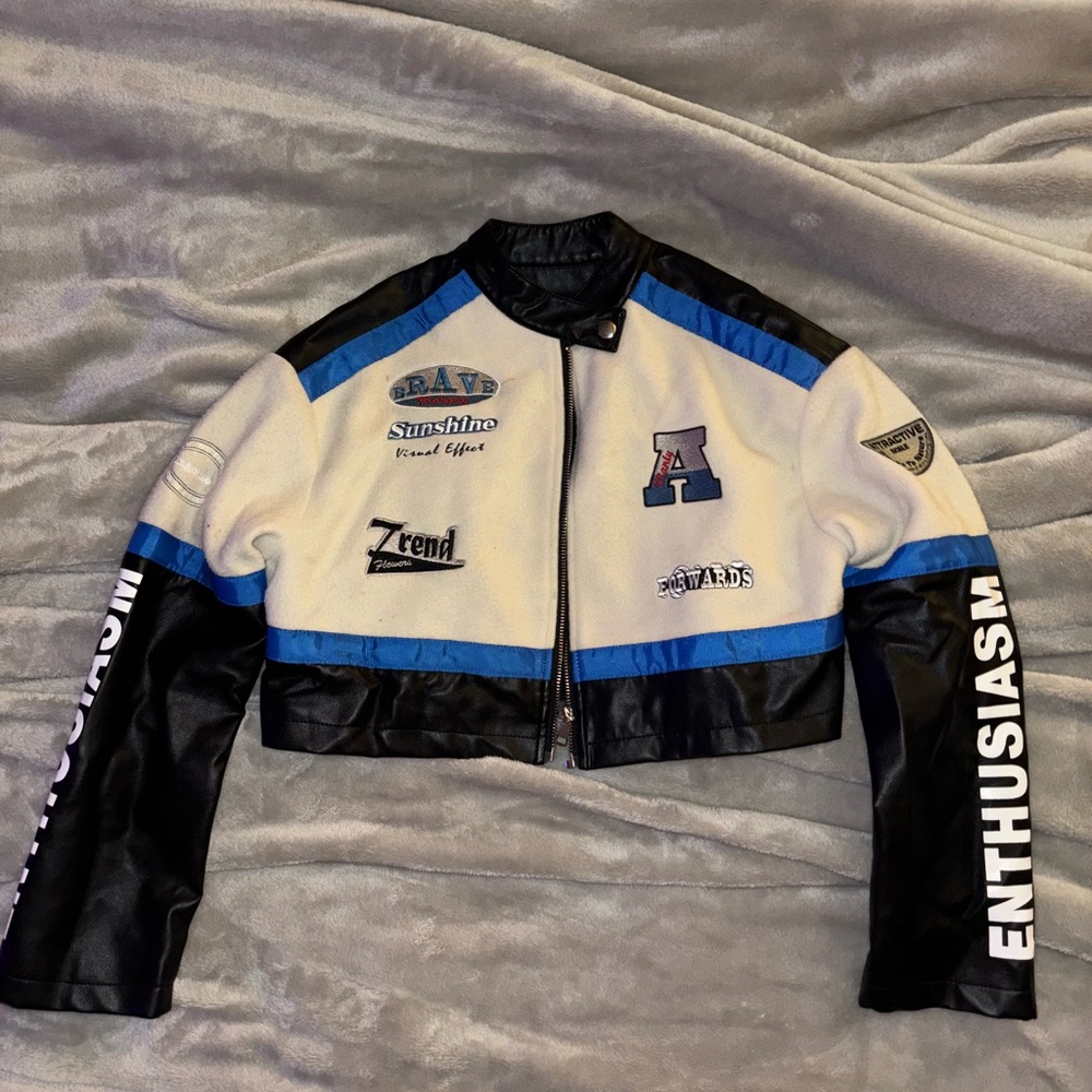 Trendy Black and Blue Women's Jacket
